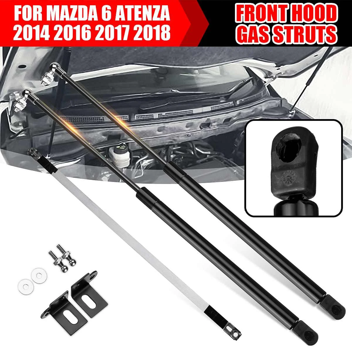 

1Set Front Engine Cover Hood Shock Lift Struts Bar Support Arm Rod Hydraulic Gas Spring For Mazda 6 Atenza 2014 2016 2017 2018