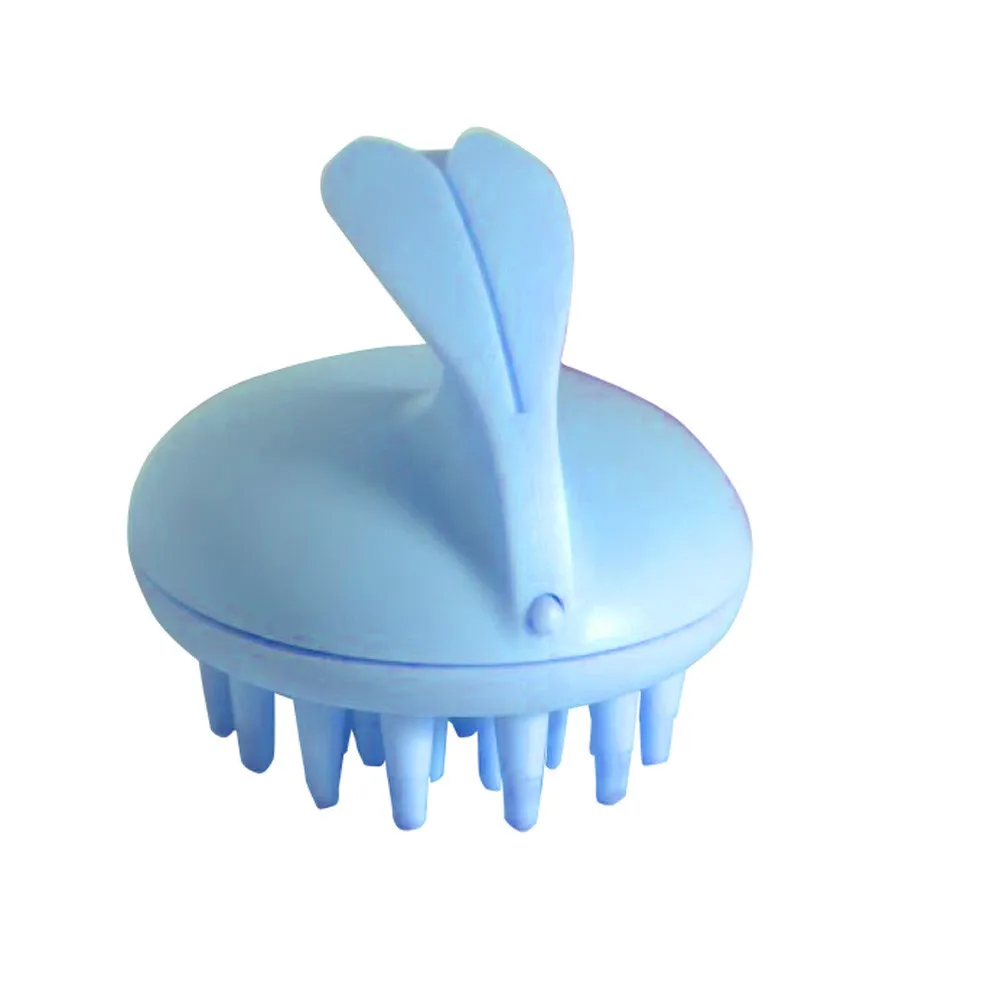 Новая портативная электрическая массажная расческа для головы мини-маленькая Вибрирующая силиконовая расческа массажер электрическая щетка для волос для дома и путешествий - Цвет: Blue