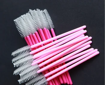 

20000pcs make up brush synthetic fiber Disposable Eyelash Brush Cosmetic Makeup Tool Red rod white transparent brush head