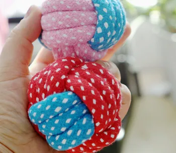 

Free shipping pet dog puppy cotton rope ball colorful playing toys for dog puppy 10pcs/lot