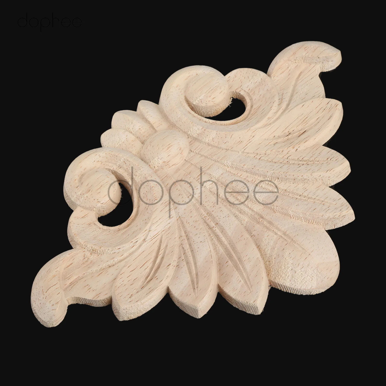 

dophee 1pcs 16*9/17*12cm Wood Applique Decal Floral Onlay Vintage Applique For Wall Doors Cabinet Furniture Home Decoration