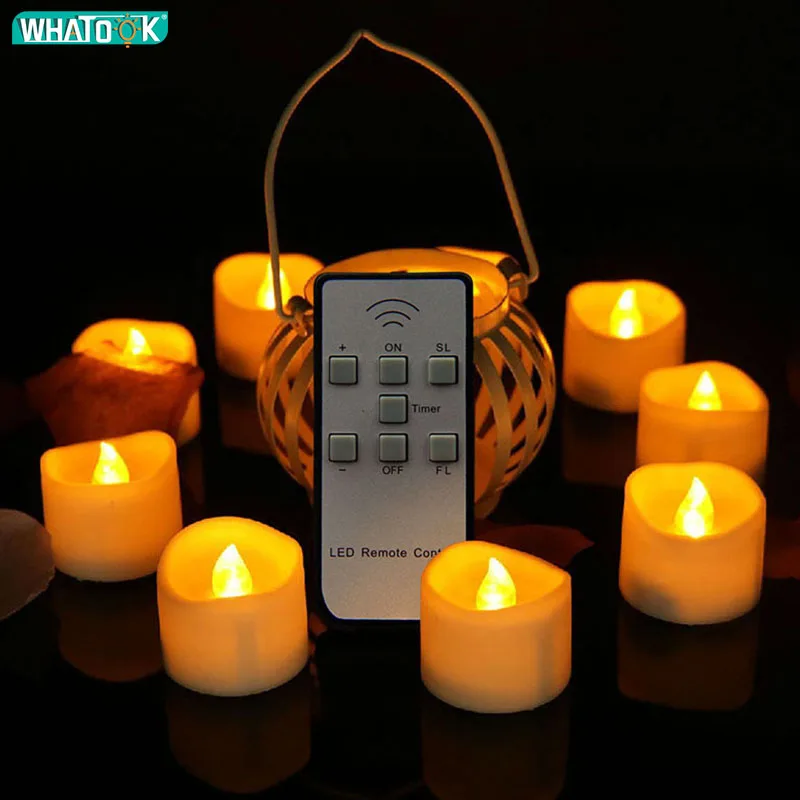 

LED Flameless Candles Night Light Remote Control Electric Tea Light Fake Velas Warm White Flame Votive Timer Tealight Home Decor