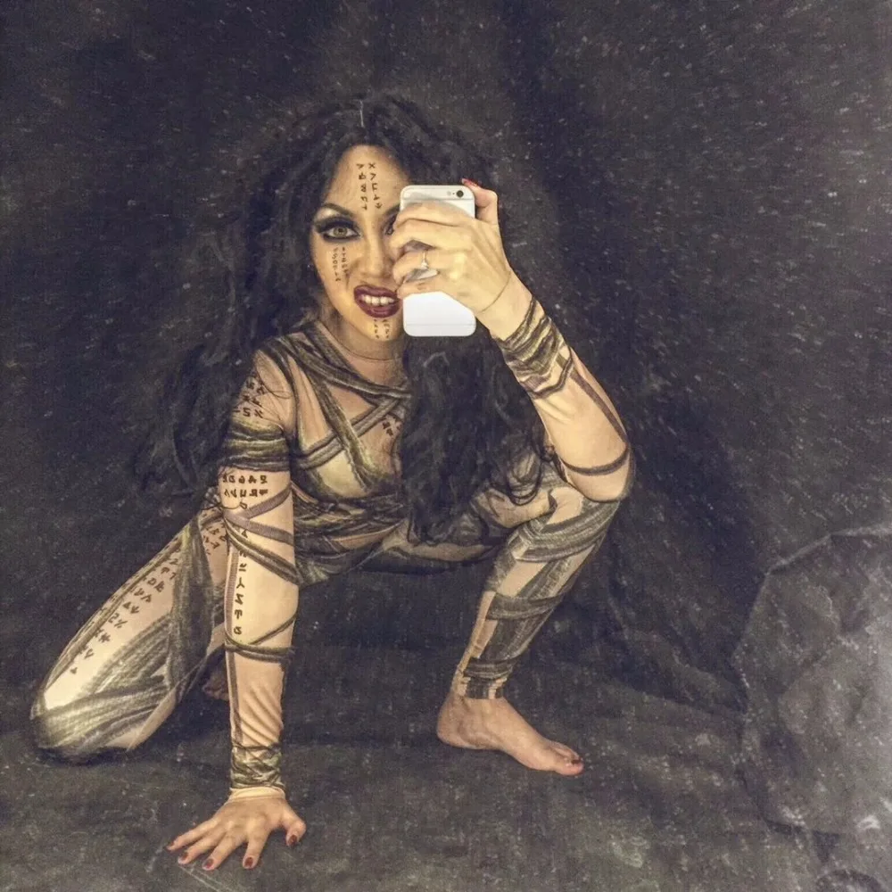 Мумия 3D печатных сексуальный комбинезон диджей певец танцор костюм для ночного клуба вечерние Одежда для сцены одежда на Хэллоуин