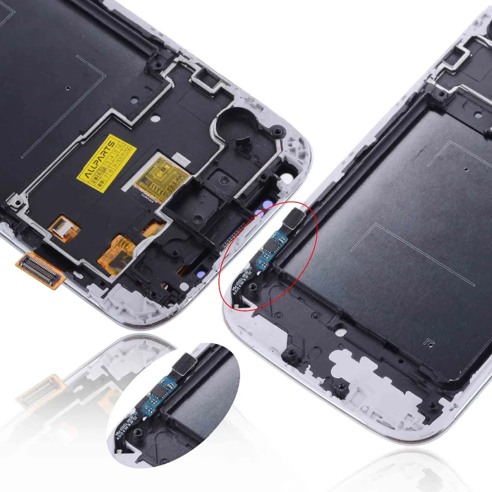 Дисплей для Samsung S4 LCD GT i9505 i9500 в сборе с тачскрином на рамке Оригинал белый