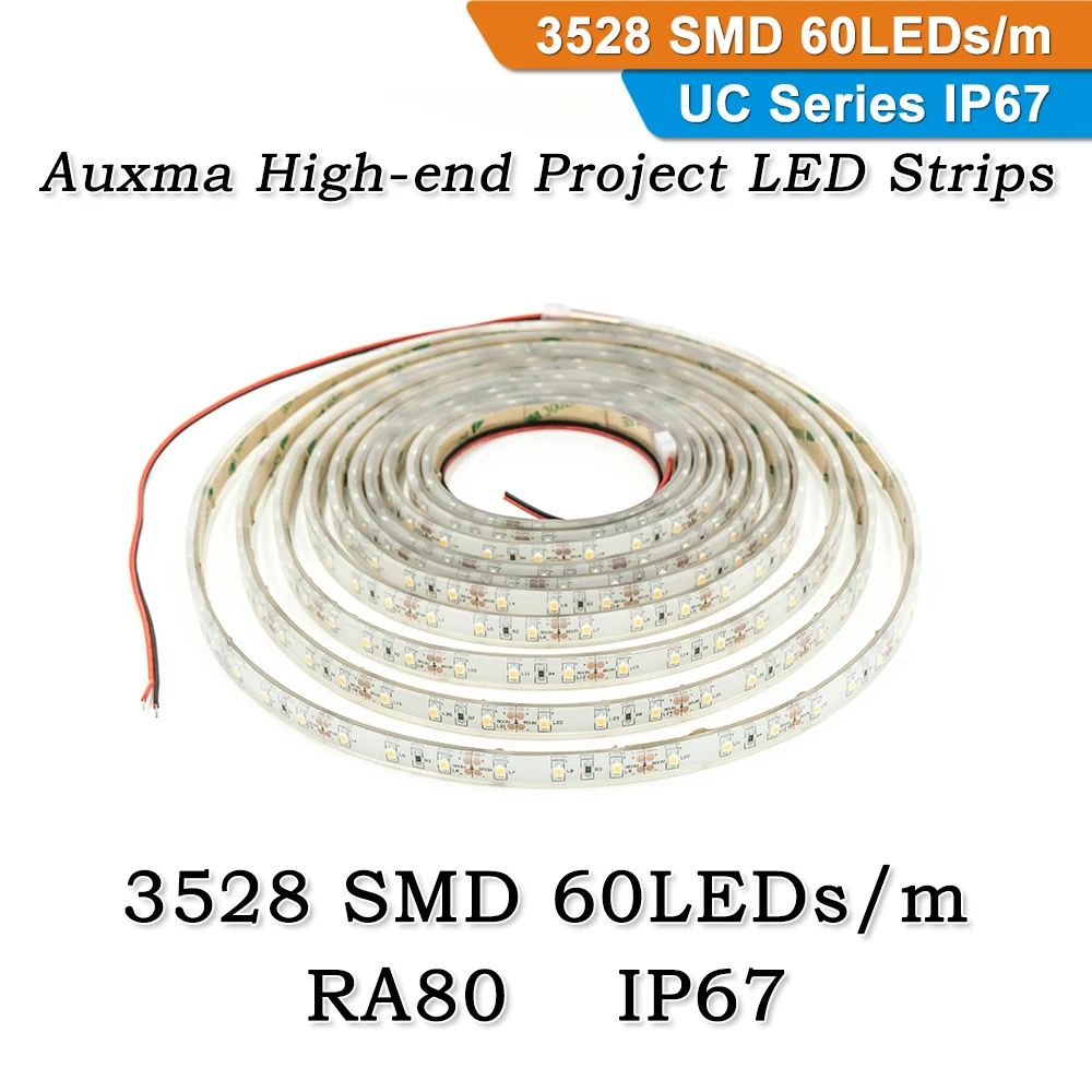 

3528 RA80 CRI80 60LEDs/m IP67 DC12V/24V 300LEDs/Reel,5meter/Reel Silicone Outdoor Waterproof LED Flexible Strip for bath Garden