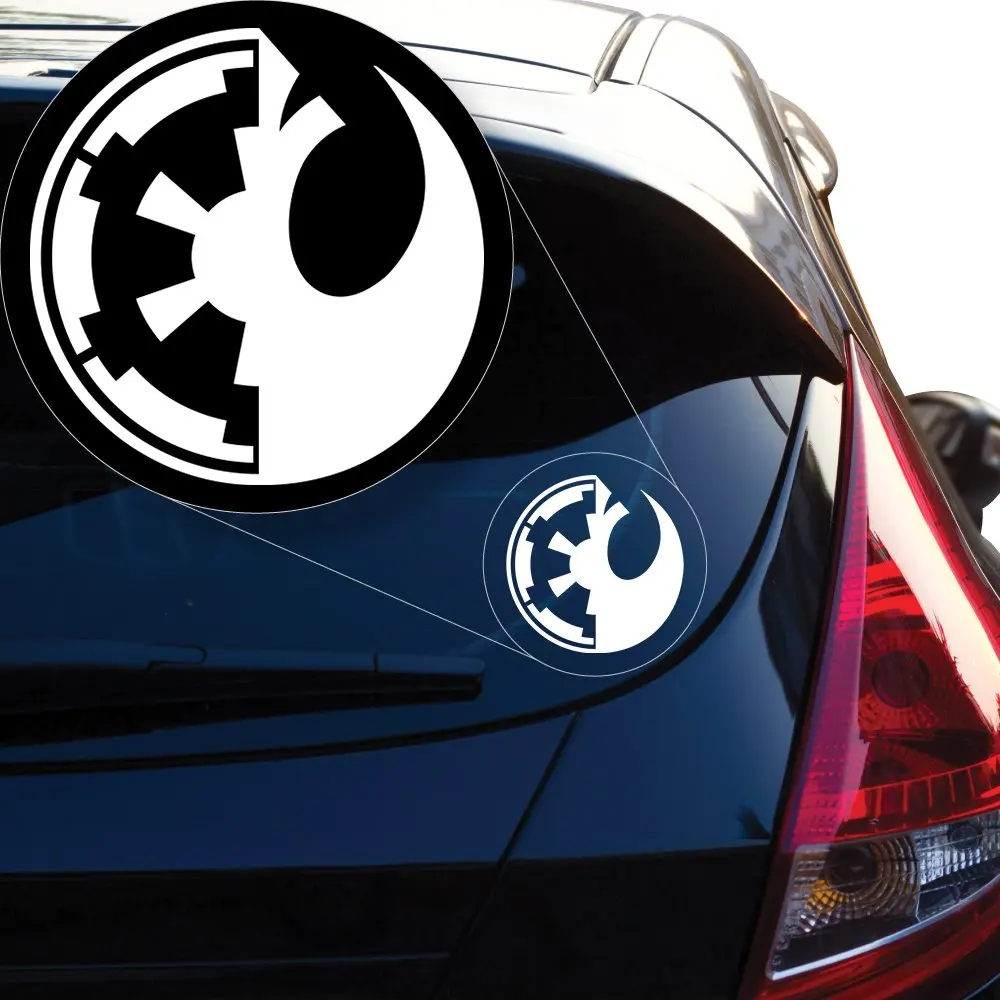 

Star Wars Imperial and Rebel Combined Vinyl Decal Sticker # 911 (4" x 4", White)