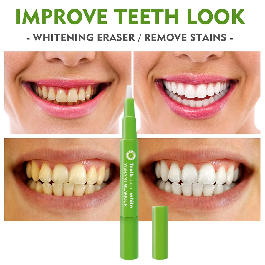 VIBRANT GLAMOUR Teeth Whitening Pen Cleaning Serum Remove Plaque Stains Protect Oral Hygiene Nursing Teeth Whitenning Toothpaste