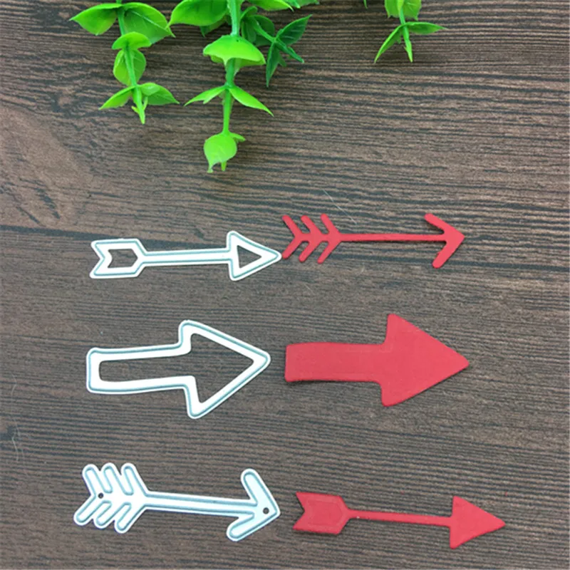 

3 Pieces of Arrows Card Maker Metal Cutting Dies Stencil Scrapbooking Photo Album Card Paper Embossing Craft DIY