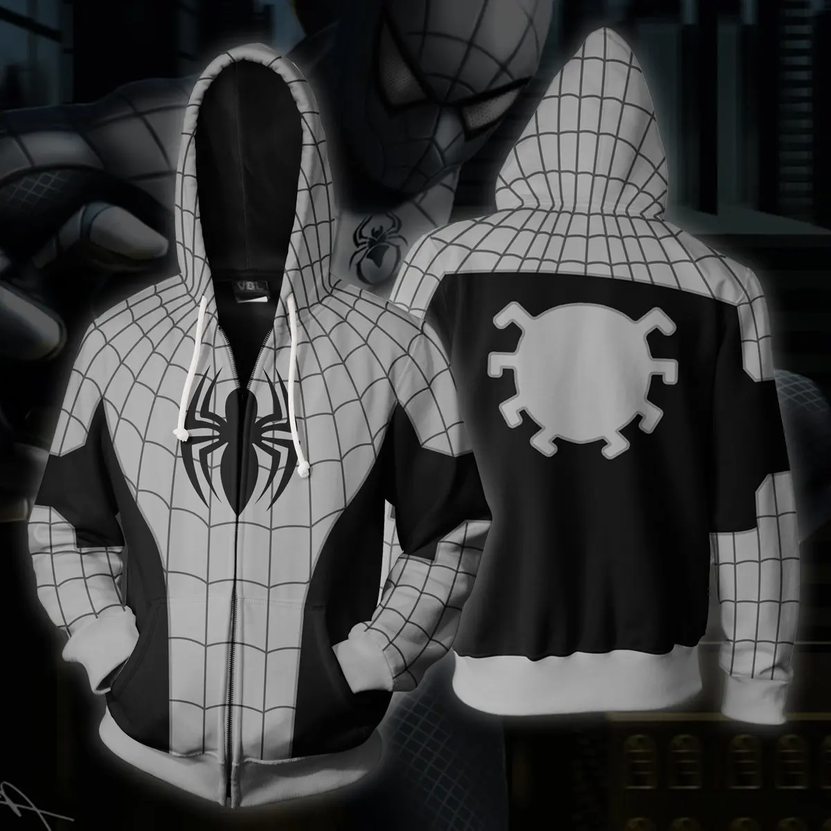  VIP FASHION New Movie Spider Amazing Man Cosplay Hoodies Infinity Superhero Jumpsuit Halloween Body