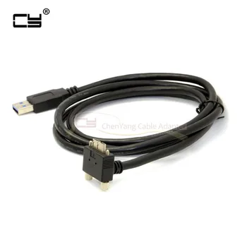 

1.2m 4ft 10ft 3m 5m 16ft 90 Degree Down Angled Micro USB Screw Mount to USB 3.0 Data Cable for Point Grey Chameleon Camera