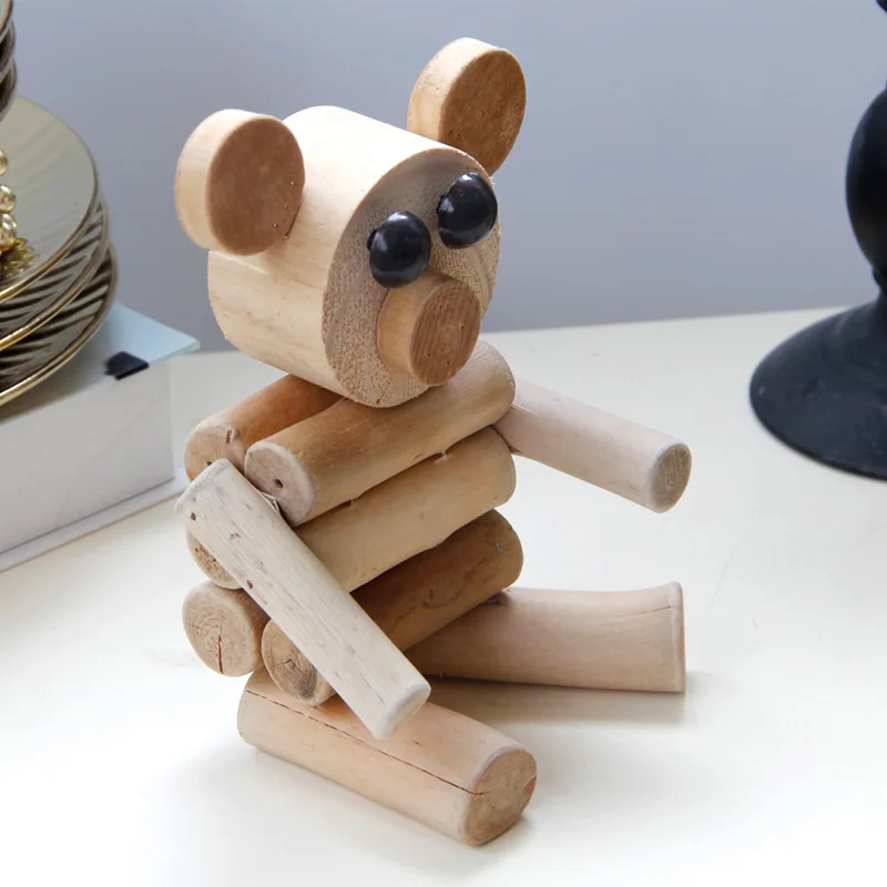 Wood Bear Figurines (10)