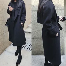 Заниженной линией плеч деталь полный манжеты, Элегантное зимнее пальто для Для женщин однотонный длинный рукав женская Демисезонный