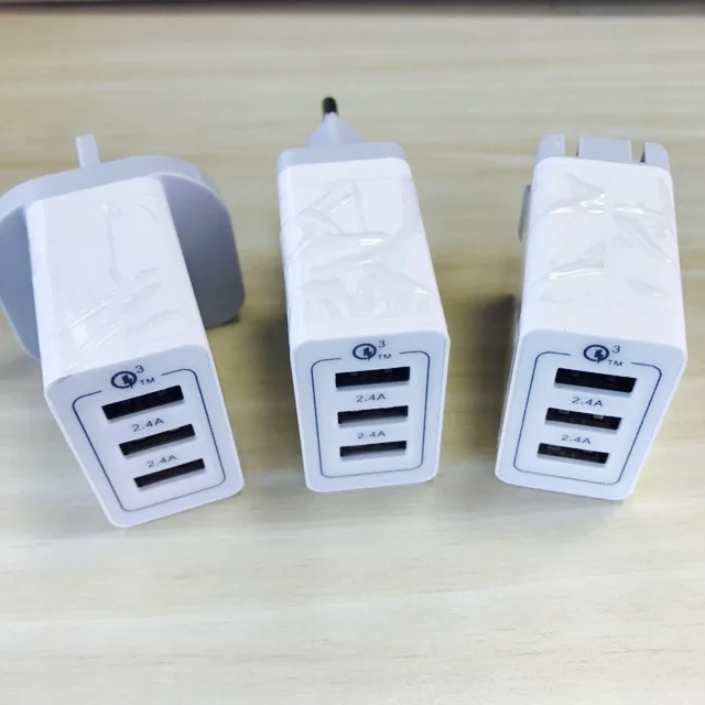 Универсальный 18 Вт 3 USB quick charge 5V3A для Iphone UK EU US Plug мобильный телефон QC3.0 Быстрая зарядка для Samsug huawei Xiaomi