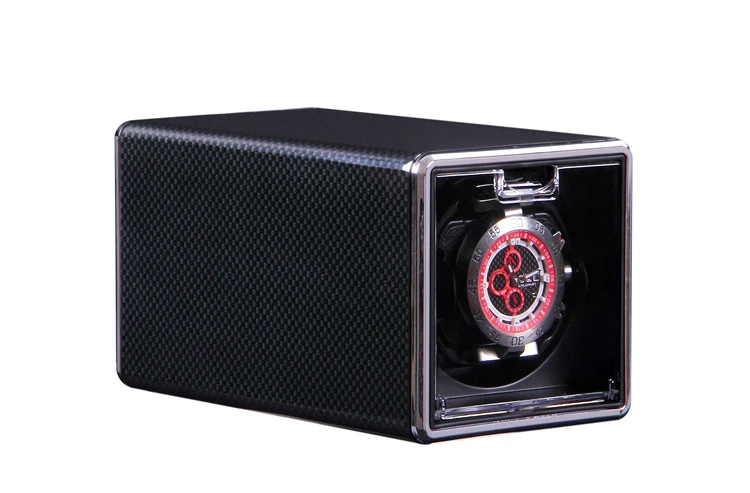 LISM портативный черный красный Вращение с автоматическим заводом часов Дисплей коробка прозрачная крышка механические часы коробка с