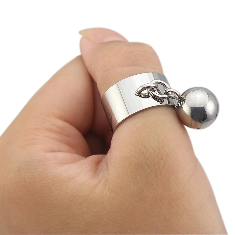 Stainless steel engravable jewelery set wide knuckle ring with round blank charm custom name logo personalized engraved ring|stainless