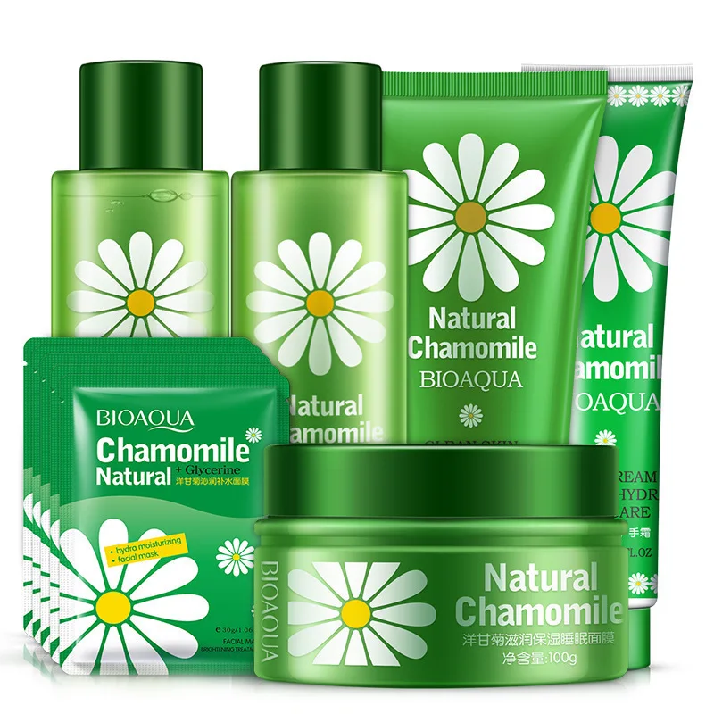

BIOAQUA Chamomile Nourishing & Moisturizing Set Skin Care Anti-aging Cleanser, Toner, Lotion, Sleeping Mask, Mask, Hand Cream