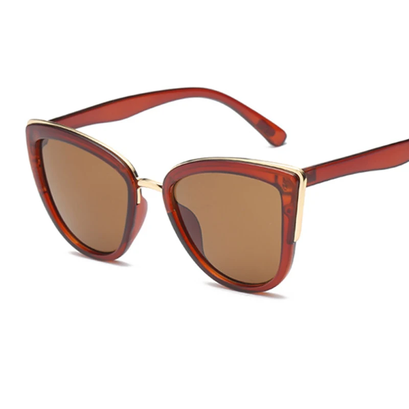 Simprect солнцезащитные очки "кошачий глаз" женские солнцезащитные очкив ретро стиле градиентные солнцезащитные очки Роскошные Брендовая дизайнерская обувь модных Lunette De Soleil Femme UV400 - Цвет линз: Tea