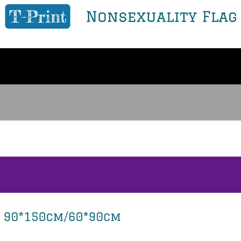 ЛГБТ флаг Asexuality без сексуальности 3x5 футов полиэфирный баннер летающий 150*90 см/60*90
