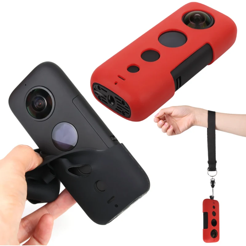 

For Insta 360 One X Silicone Protective Case Neck Strap Wrist Lanyard for Insta 360 One Bullet time Panoramic Camera Accessories