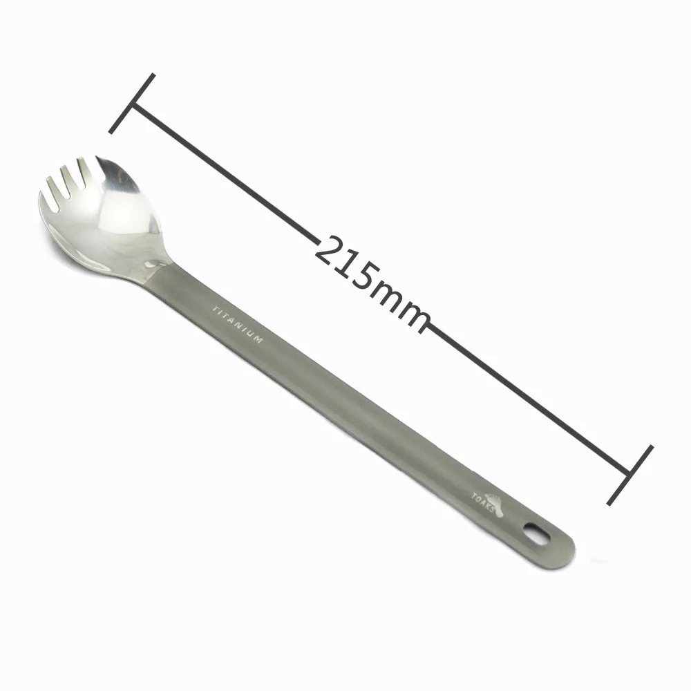 TOAKS New Titanium Spoon Fork 220mm Camping Spoon Outdoor Tableware