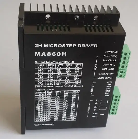 

Nema 23 34 42 Stepper motor driver 256 segmented AC / DC dual - purpose 7.8A strong heat dissipation MA860H