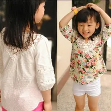 Брендовая новинка года; модные детские футболки для маленьких девочек; одежда для детей; блузка с цветочным рисунком; ажурные Летние Короткие футболки
