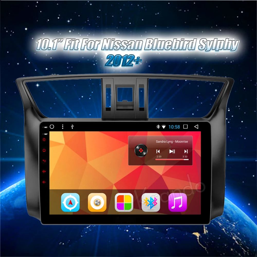 Perfect Krando Android 8.1 9" IPS Full touch car Multimedia player for Nissan Sentra 2012+ Bluebird Sylphy 2012+ audio player gps wifi 0