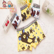 2 шт./лот, хлопок, новое модное нижнее белье для мальчиков, милые детские трусы-боксеры с рисунком медведя для мальчиков, детское нижнее белье, Tnm0027