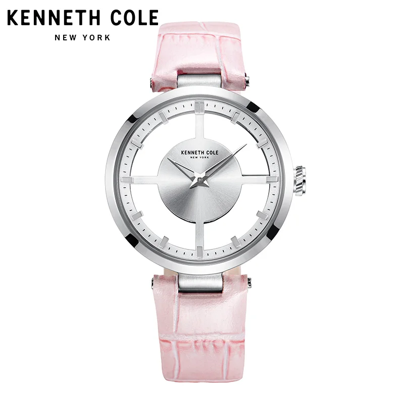 Kenneth Cole женские часы кварцевые с кожаной пряжкой водонепроницаемые розовые полые прозрачные Роскошные Брендовые Часы для женщин KC15004013 - Цвет: KC15004013