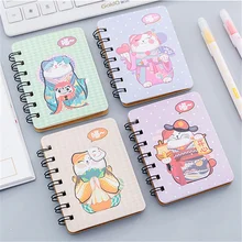 

Spiral notebook lockmagnetic hardback material Schedule Book Diary Planner agenda Notebook School Office Supplies Stationery