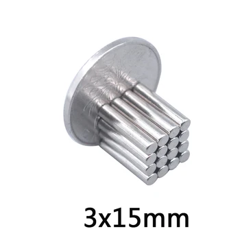

30pcs 3mm x 15mm Super Strong Powerful Round Magnets Dia 3x15 N35 NdFeB Neodymium Magnet Rare Earth Magnet 3*15 mm diy toys