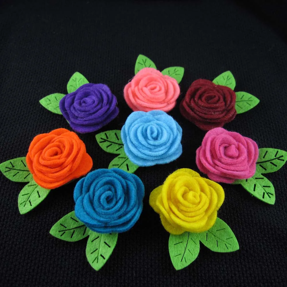 Freeshipping50pcslot35CMfeltroseflowers18colorMiniFelt