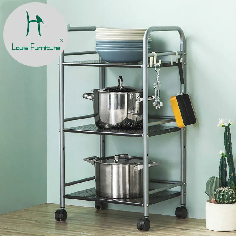 Кухонная стойка Louis Fashion Cart микроволновая печь три уровня хранения|Кухонные