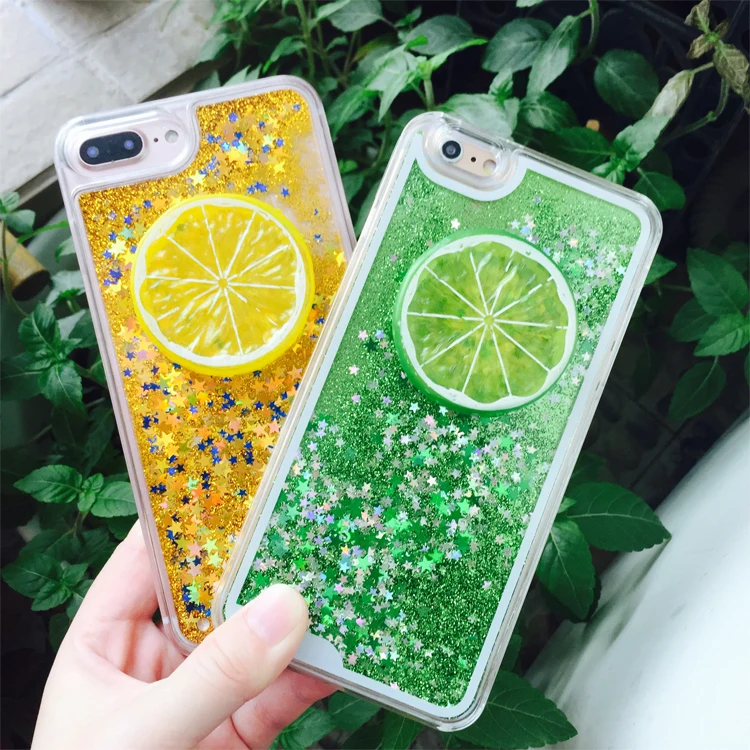

For Samsung Galaxy Note 5 Note 4 Note 3 Cases lemon Stars Glitter Dynamic Liquid hard PC Protective shell Phone Case Back Cover