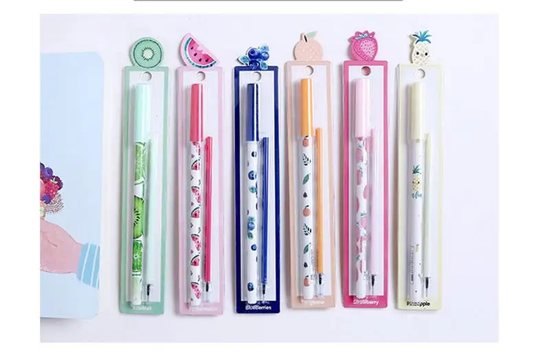 Coloffice Creative Stationery gel pen set with Bookmark Neutral pen Student Korea Small Cute Multifunction 0.5mm Black pen gifts