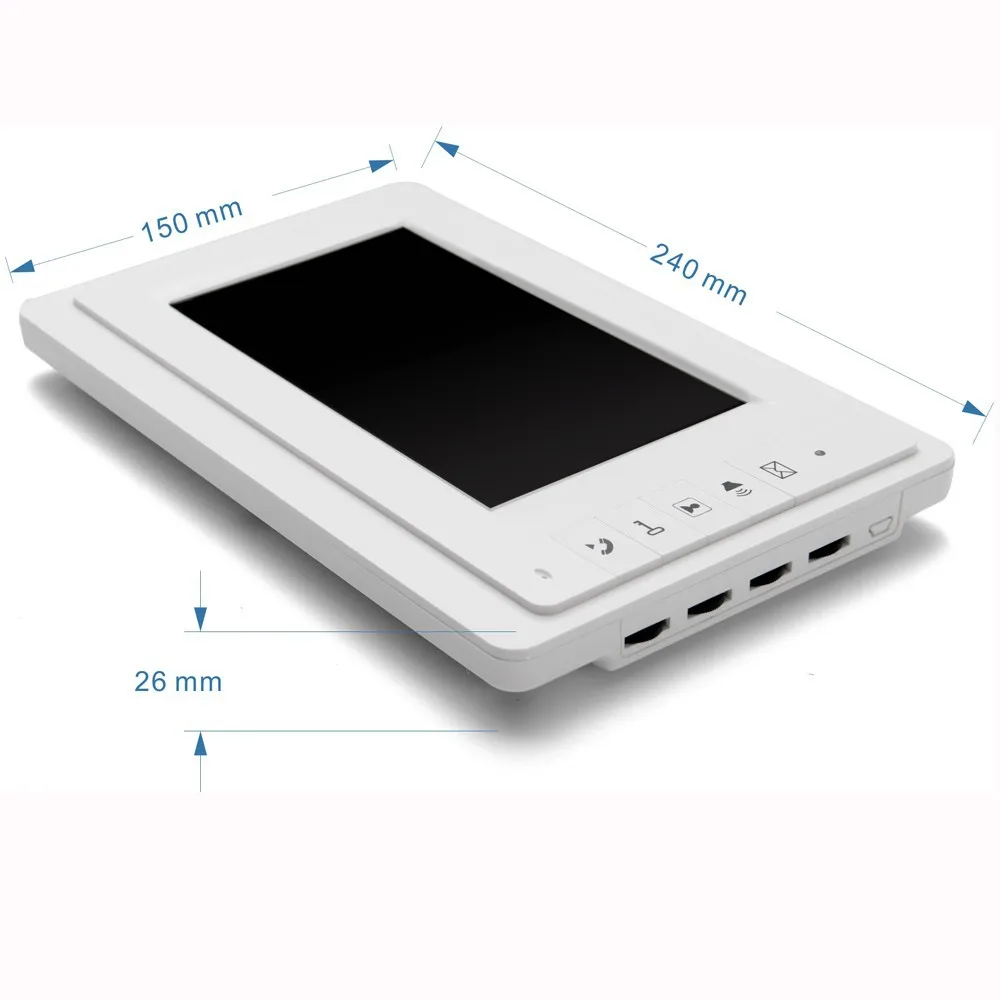(1 set) 7 Inch Video Doorphone Door Bell Home Intercom system Color Monitor Access Control Exit button Remote Unlock RFID key