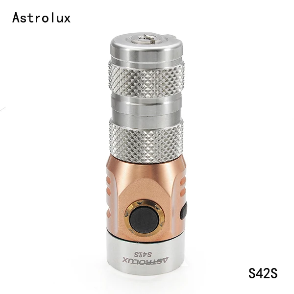 

Astrolux Waterproof S42S Stainless Steel 4xNichia 219C/XP-G3 2023LM Rechargeable Mini LED Flashlight For Camping