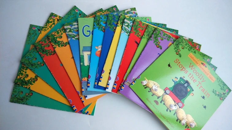 20 unids/set 15x15cm Usborne libros ilustrados para niños y bebés serie de cuentos en inglés de cuentos infantiles granja de libros