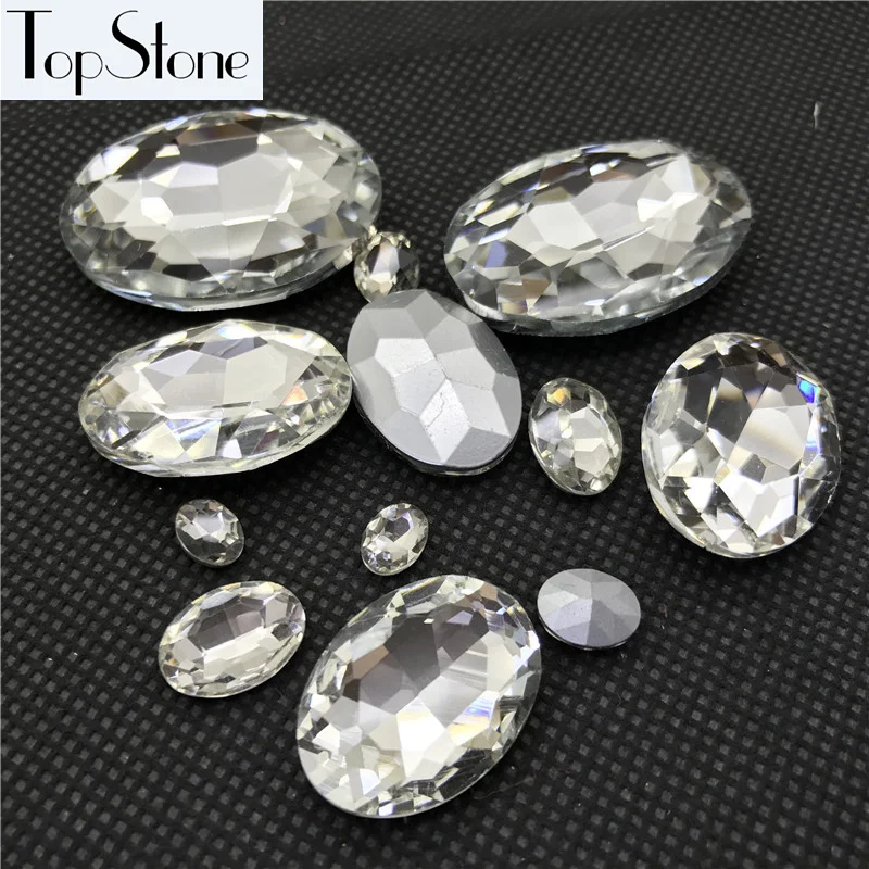 Buy TopStone OVAL Shape Crystal Clear Color Pointback