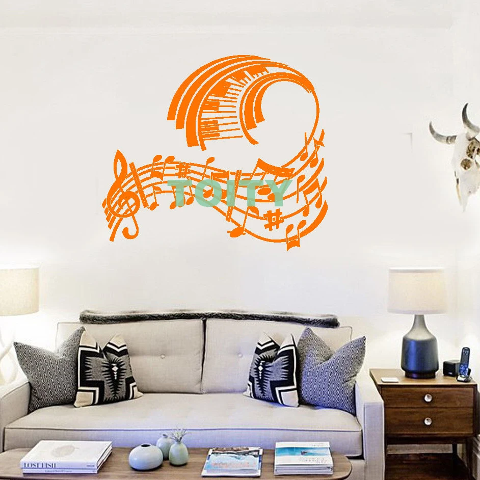 Adesivo da parete decalcomania in vinile foglio di pianoforte musica stile  moderno porta stanza interni Home Design Wall Art murales arredamento  camera da letto muslimah - AliExpress