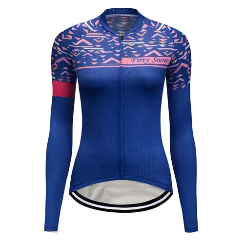 Женская зимняя теплая флисовая велосипедная форма, одежда гоночный мотоцикл, комплекты одежды, женская одежда для велоспорта, комплекты одежды из Джерси - Цвет: Jersey 6