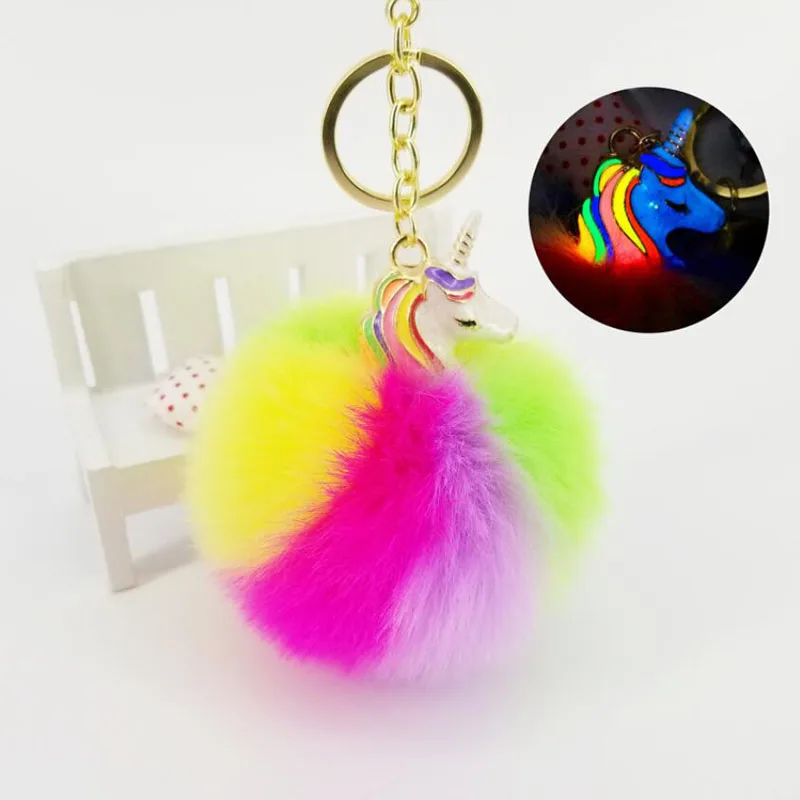 Car keychain New luminous Alloy Unicorn Car Keys Car Hang Girl Bag Pendant Jewelry Accessories Key Rings Wholesale Car Keychain