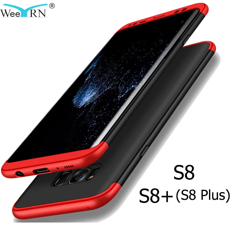 

3-in-1 Plastic Hard 360 Full Protect Case FOR Samsung Galaxy S8 S8+ S8 Plus Cover Anti-Shock Full Body PC Case for Samsung S8