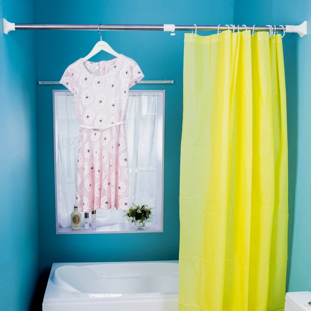 Bathroom Adjustable Curtain Rod Spring Loaded Bath Bar Shower