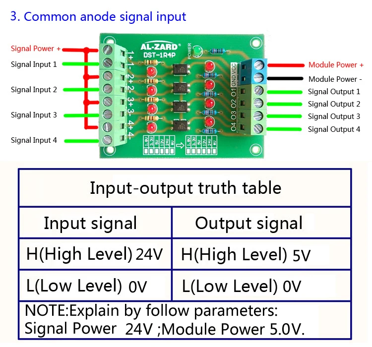 24 В до 5 В 4 канальная оптопара изоляционная доска изолированный модуль PLC уровень сигнала преобразователь напряжения доска 4 Бит