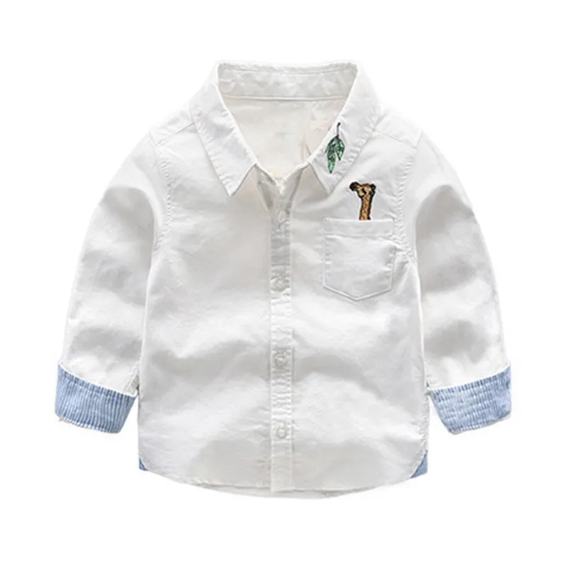 80-120cm Cute Giraffe Kids Boys Shirts School Cotton Blouses For Girls  2017 Spring New Casual Long Sleeve Shirts For Children (9)