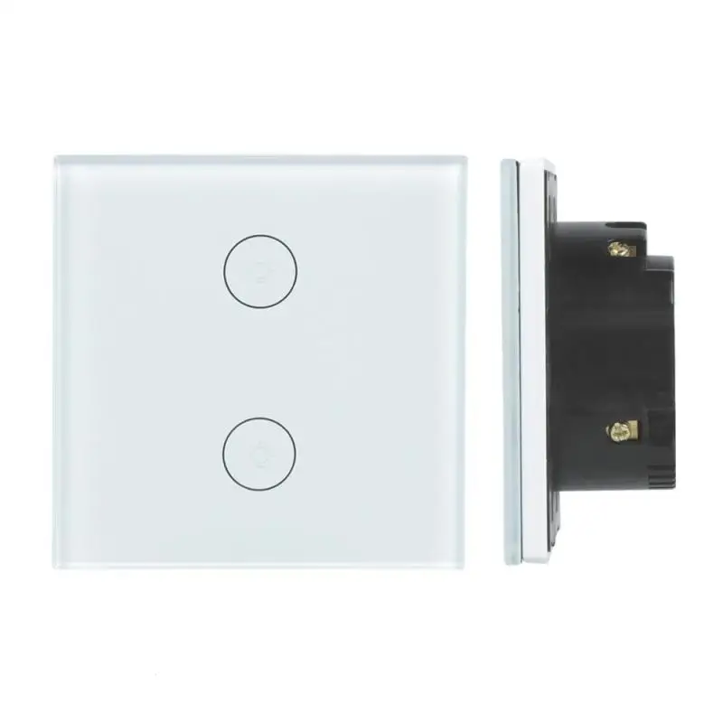 

LEMAIC 2 CH EU Plug WiFi Smart Switch Wireless Light Wall Switch Touch Panel APP Remote Control Share Work with Amazon Alexa