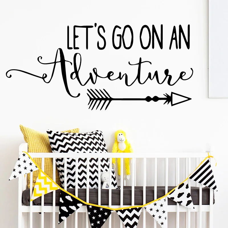 

Luxuriant Let's GO On Self Adhesive Vinyl Waterproof Wall Decal For Children's Room Wall Art Sticker Murals