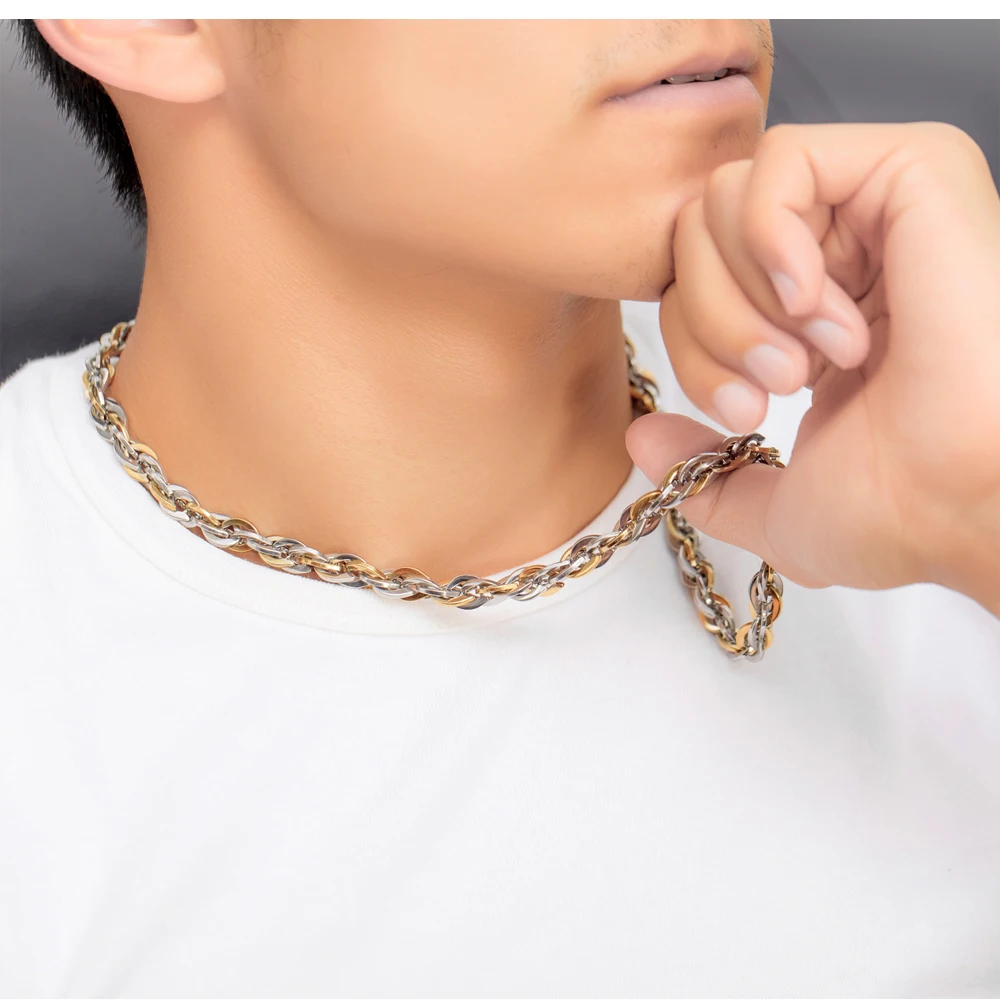 

Necklace Accessories 316L Stainless steel jewelry man jewelry men's necklace silver /gold color Cuban Chain Necklace For Men