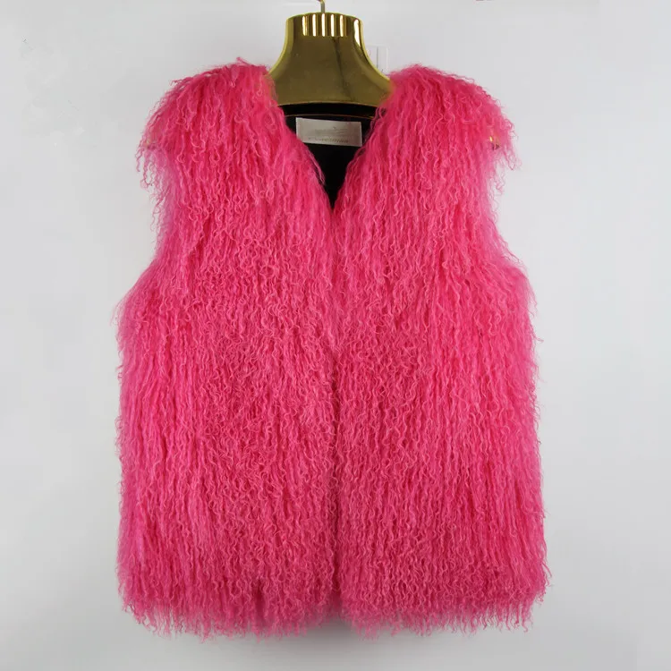 Woman Natural Fur Vests Real Fur Vests Coat For Women's Genuine Leather